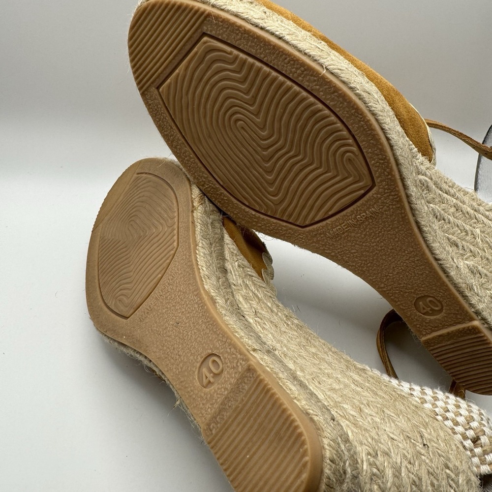 Paseart Suede Leather Esparille Wedge Shoes Made In Spain Size 40  (7.5 uS) - Picture 9 of 13